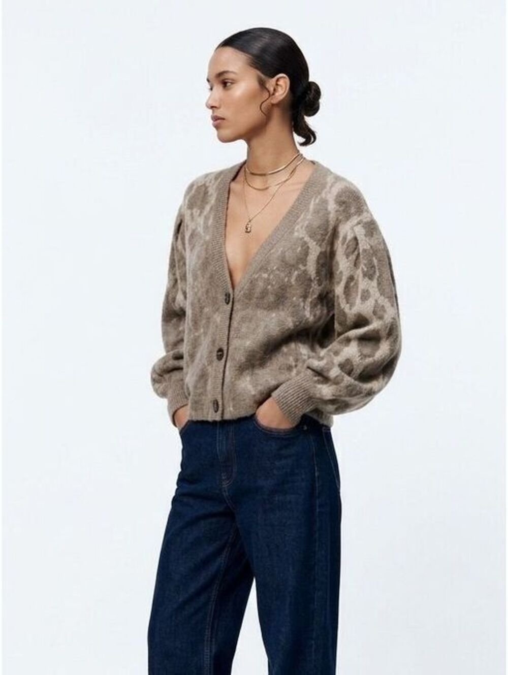 Zara Knit Leopard Cardigan
